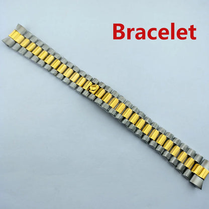 Diamond Decorated Steel Watch Case with Sapphire Glass Waterproof Fit NH35/NH36