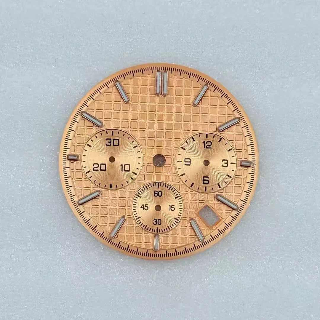 31.8mm Mechanical Timer Watch Dial And Hands Suitable For VK63 Quartz Movement
