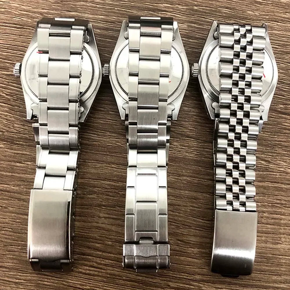36mm Watch Case+Strap Acrylic Glass Stainless Steel Watchband for NH35/NH36/4R