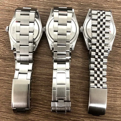 36mm Watch Case+Strap Acrylic Glass Stainless Steel Watchband for NH35/NH36/4R