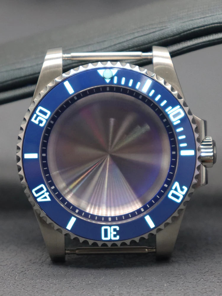 Diver 40mm Watch Case Sapphire For Nh34 Nh35 Nh36 Luminous SUB Ceramic Bezel