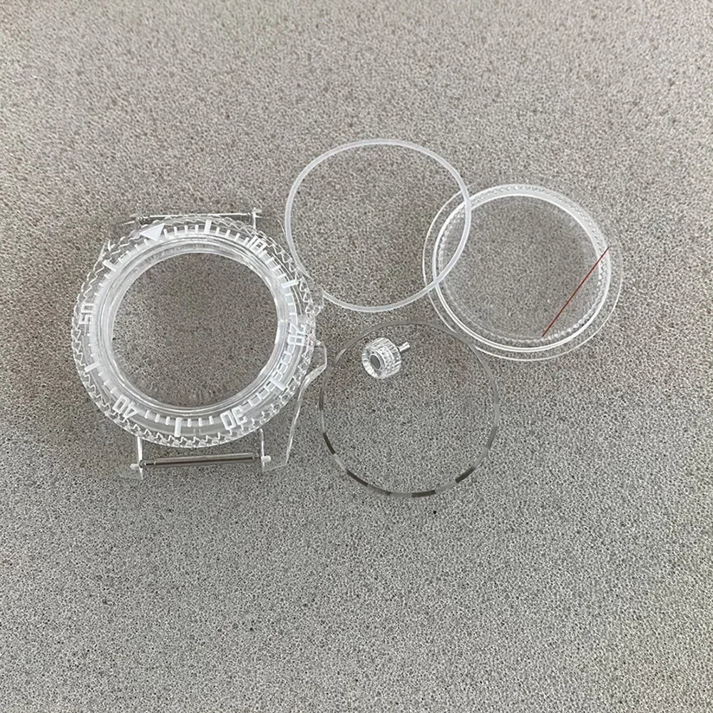 42mm Transparent Watch Case for NH35/NH36/4R/7S with Luminous Rotatable Bezel