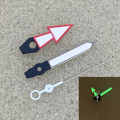 Red and White Arrow Shape Green Luminous Watch Hands for NH35/NH36/4R/7S
