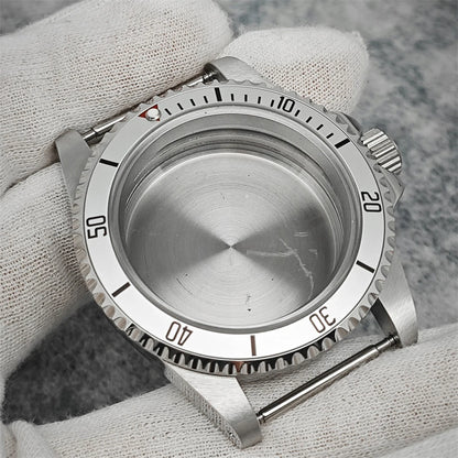 39.5mm Steel Watch Case Retro Flat Mirror Case Sapphire Crystal Fit NH35 NH36