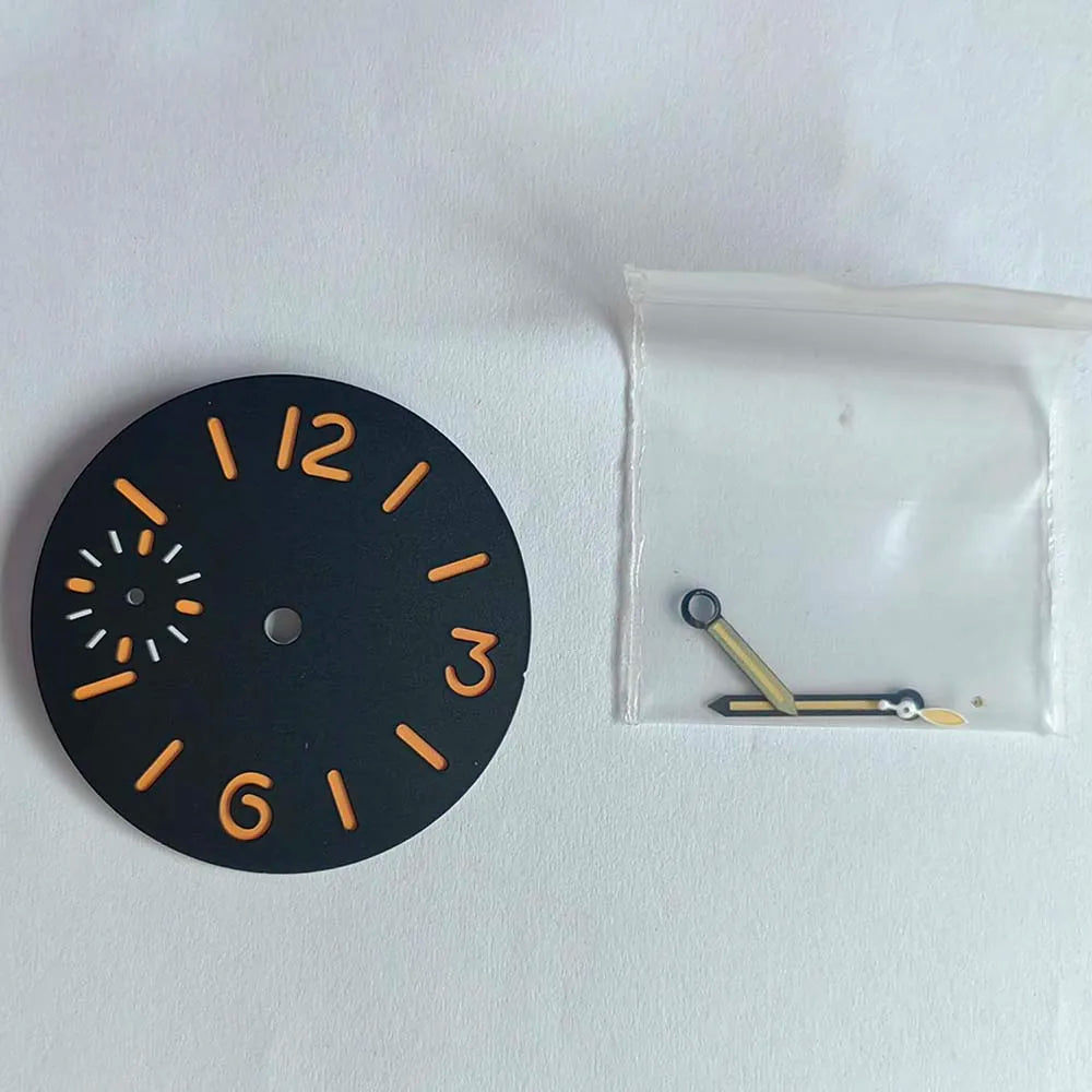 34.5mm Watch Dial with Hands Green Luminous Dials for ETA 6497 ST3600 Movements