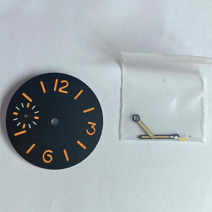 34.5mm Watch Dial with Hands Green Luminous Dials for ETA 6497 ST3600 Movements