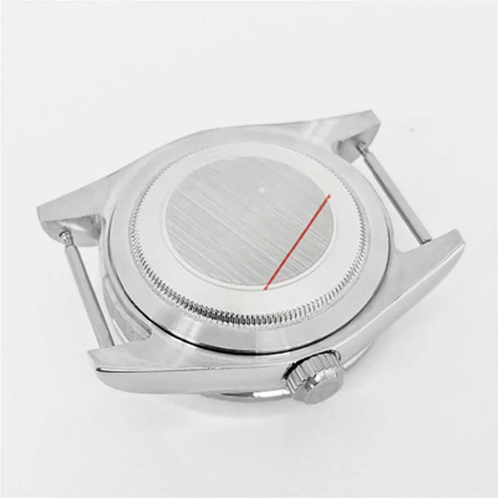39mm Diamond Watch Case for NH35/36 Sapphire Glass Crystal Bezel Stainless Steel
