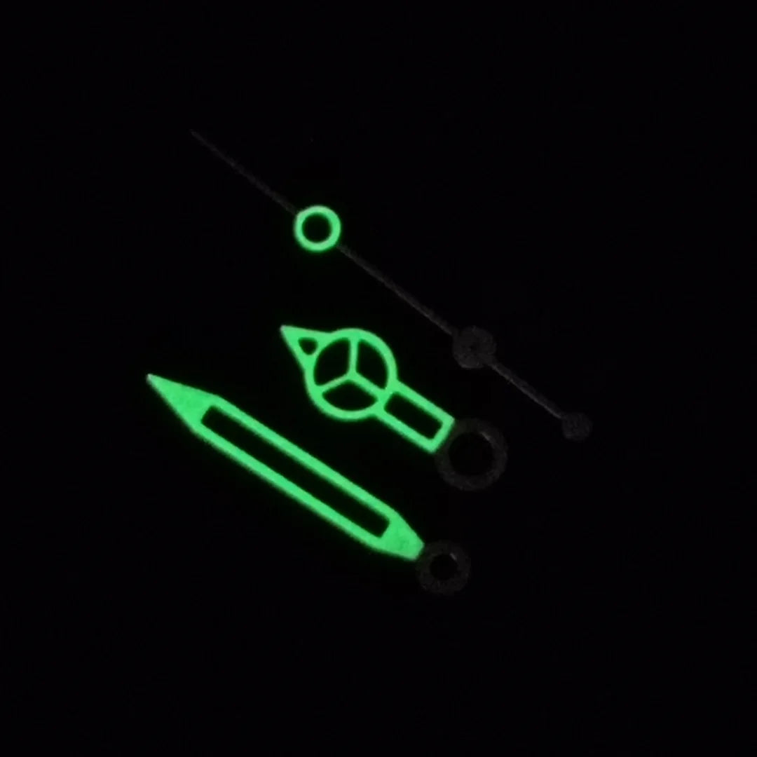 Modified White Edge Black Pointer with Green Luminous Watch Hands for NH35 NH36
