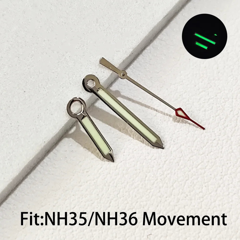 Watch Hands for NH35 NH36 Series Movement C3 Luminous Men's Watches Pointers