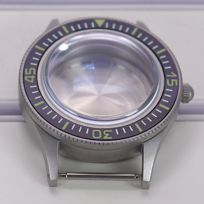 40mm Blasting Sand Cases Luminous Bezel Bubble Sapphire Fit NH35 NH36 NH38 4R36