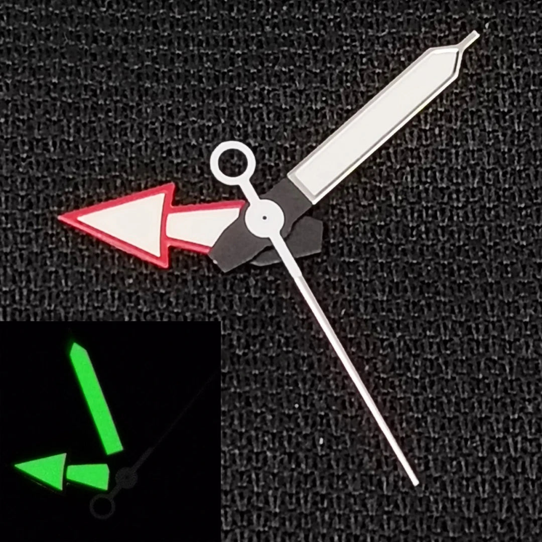 Red White Watch Pointer wtih Green Luminous Watch Hands for NH35/NH36/4R/7S
