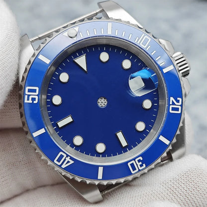40MM Steel Watch Case Set SUB Case Sapphire Crystal for MingZhu 2813 8215