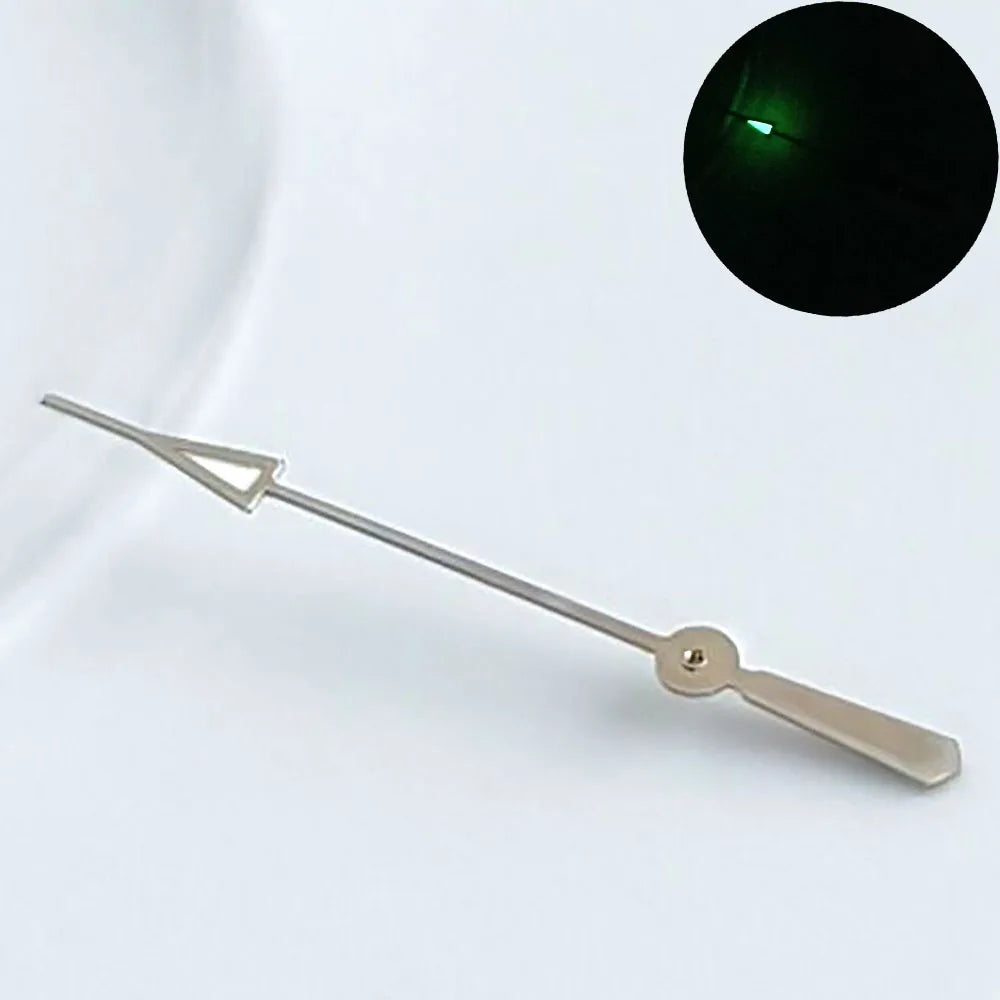 Green luminous watch hands for NH34, NH35, NH36 movements, personalized second hand.
