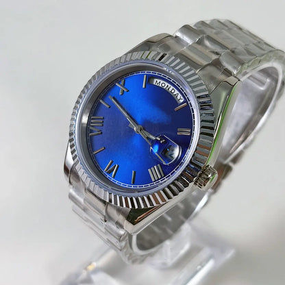 40mm Sapphire Glass 316L dual calendar watch 904L strap suitable for 8285 Movt
