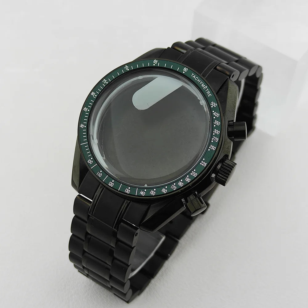 39.7mm Stainless Steel Watch Case Sapphire Glass with Chapter Ring for VK63