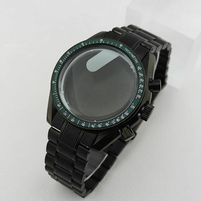39.7mm Case 20mm Strap for VK63 Watch Head Silver Black Assembled Case Moon Case