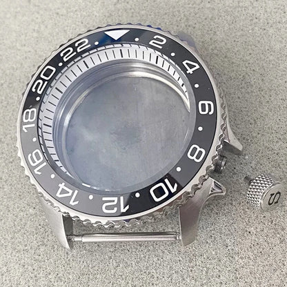 316L Steel 41.5mm 3.8 SKX007 SUB GMT 1-11 Bezel+Ring Watch Case Fit NH35/NH36