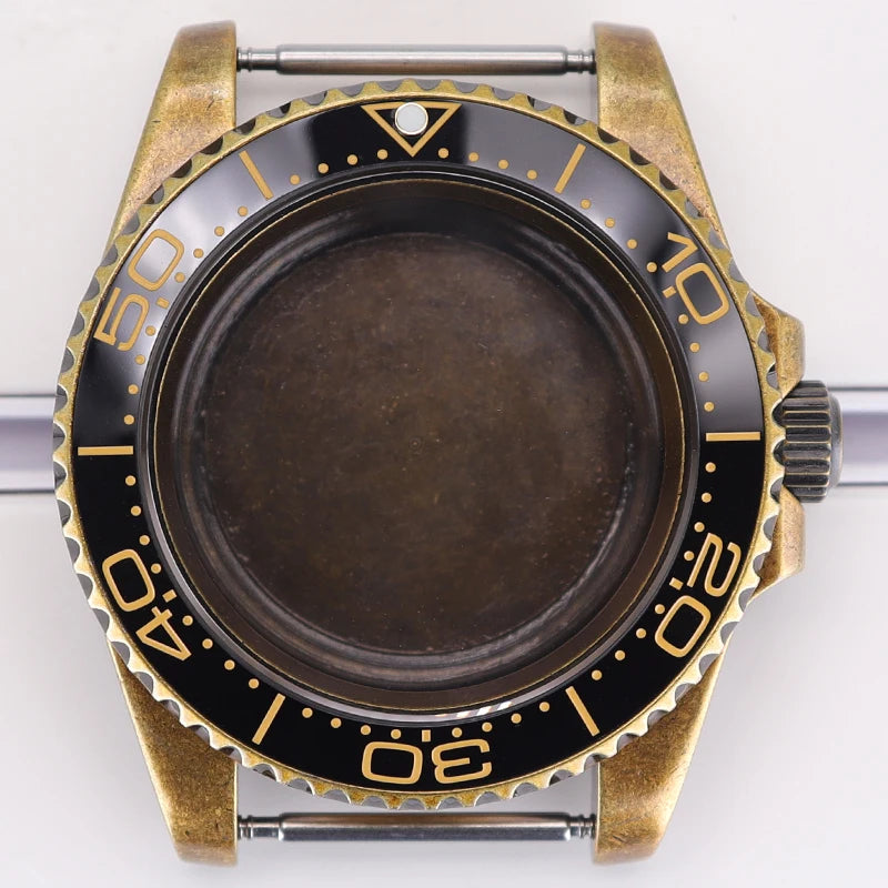 40mm Bronze SUB Watch Case Bezel For NH35/36 GMT NH34/38 4R36 Sapphire Crystal