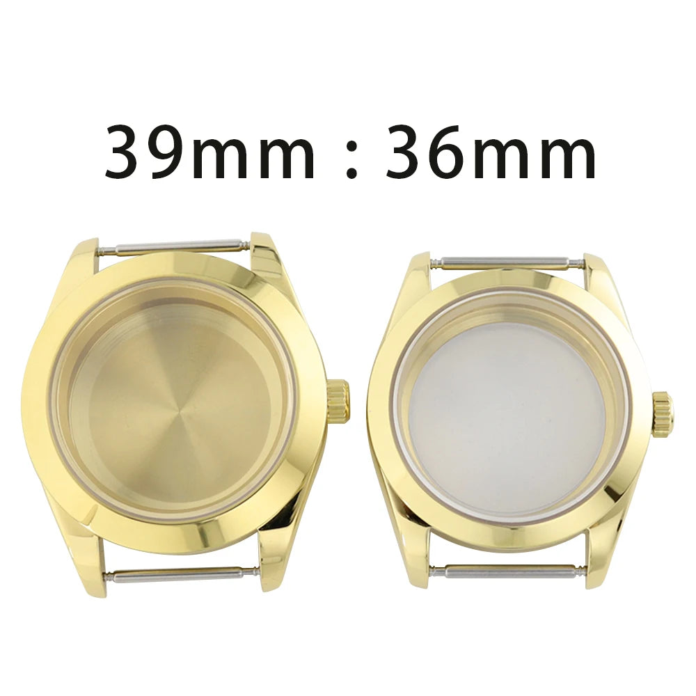 36/39mm Watch Case Bevel Edge Bezel Sapphire Glass For NH35 NH36 NH38 Miyota8215