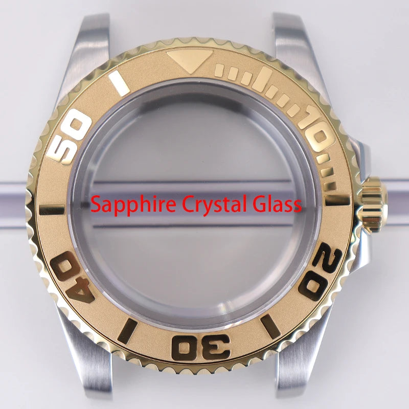40mm Watch Case Sapphire Glass For NH35 NH36 34 8215 2824 PT5000 Fit 28.5mm Dial