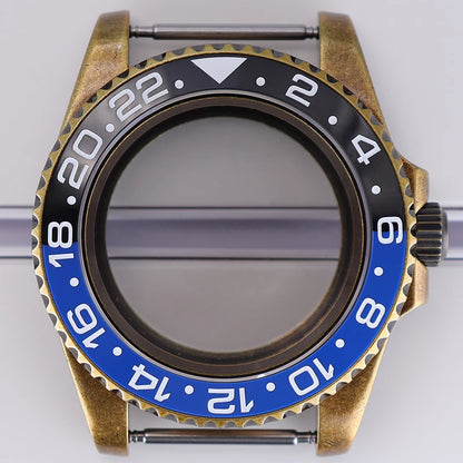 40mm Bronze SUB Watch Case Bezel For NH35/36 GMT NH34/38 4R36 Sapphire Crystal