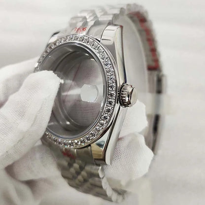 39/36mm Watch Case Set Sapphire Glass Transparent Back Cover for NH35 NH36 4R 7S