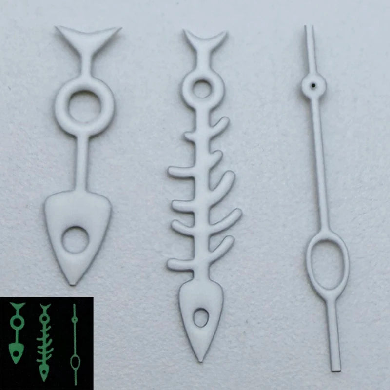 Modified Green Luminous Fish Bone Watch Hands for NH35/NH36/4R/7S Movement