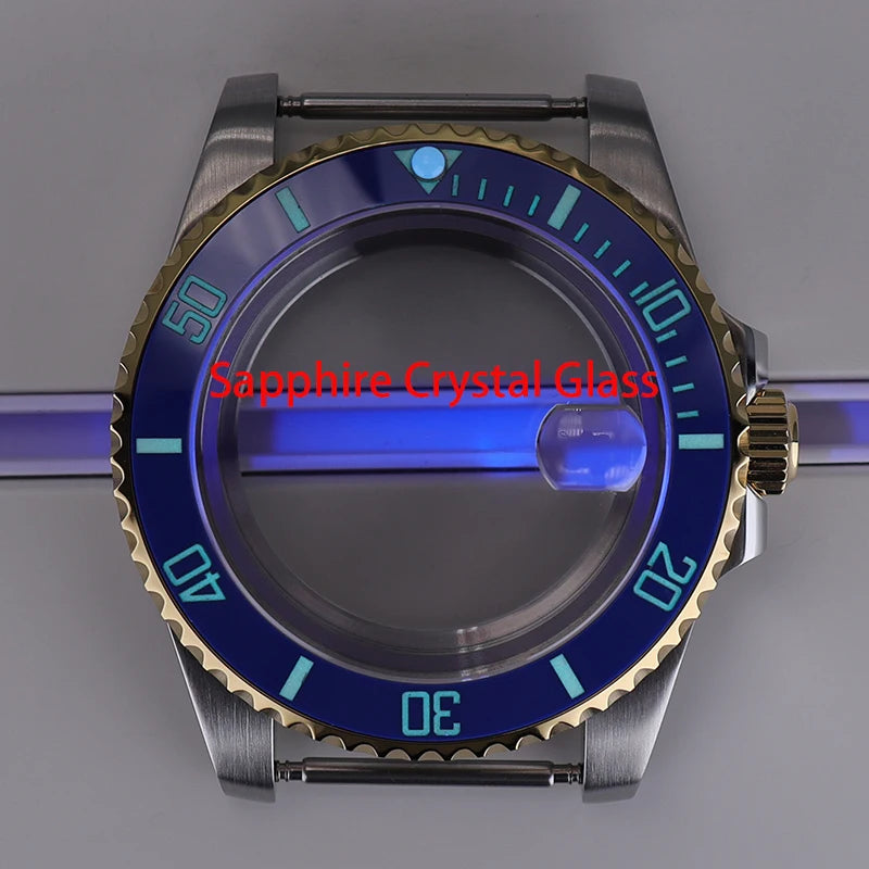 40mm Watch Case Ceramic Bezel Sapphire For NH35/36 Miyota 8215 Eta 2824 PT5000