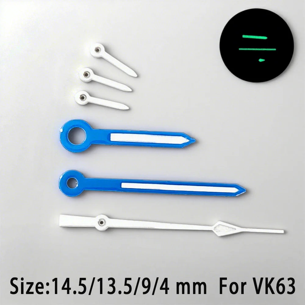 C3 Green Luminous Watch Hands For VK63 Movement Wristwatches fit 32.5mm Dials