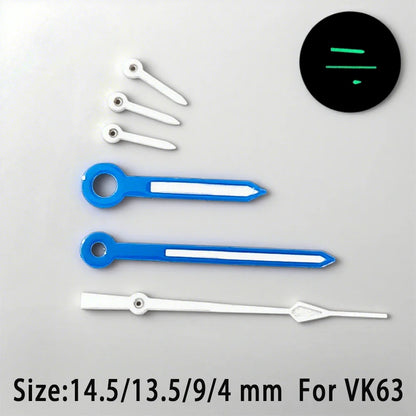 C3 Green Luminous Watch Hands For VK63 Movement Wristwatches fit 32.5mm Dials