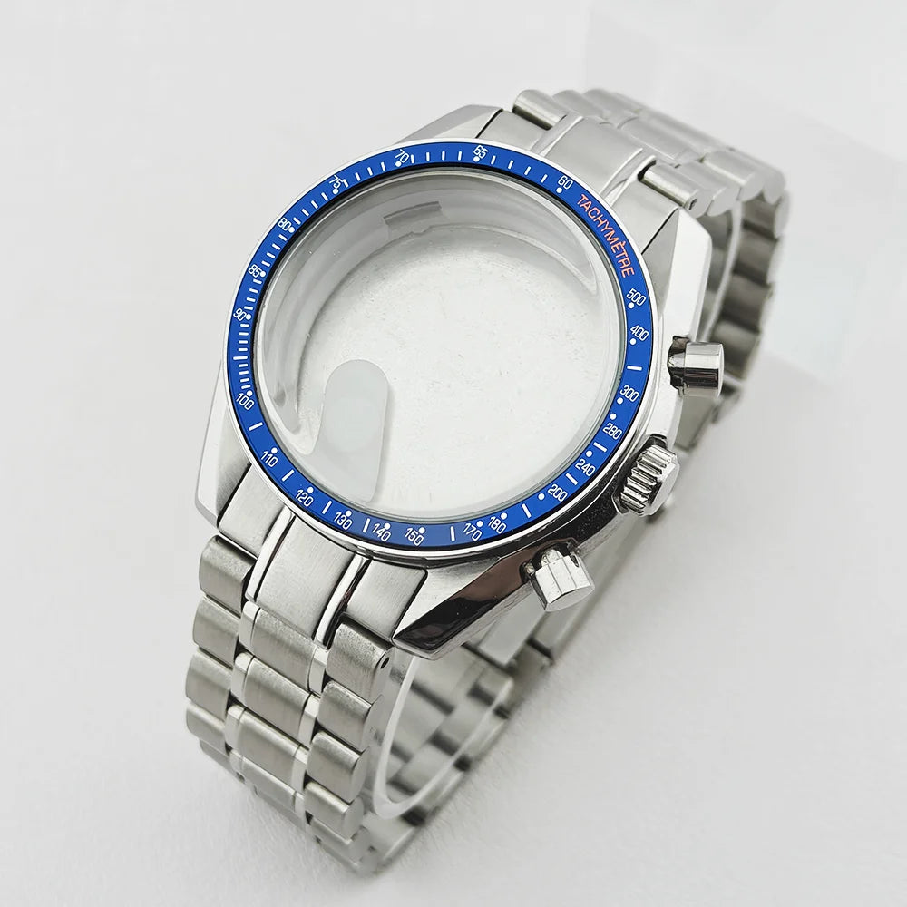 39.7mm Stainless Steel Watch Case Sapphire Glass with Chapter Ring for VK63