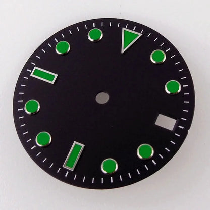 28.5mm Black White Face Single Calendar Submarine Dial For NH34 NH35 NH36