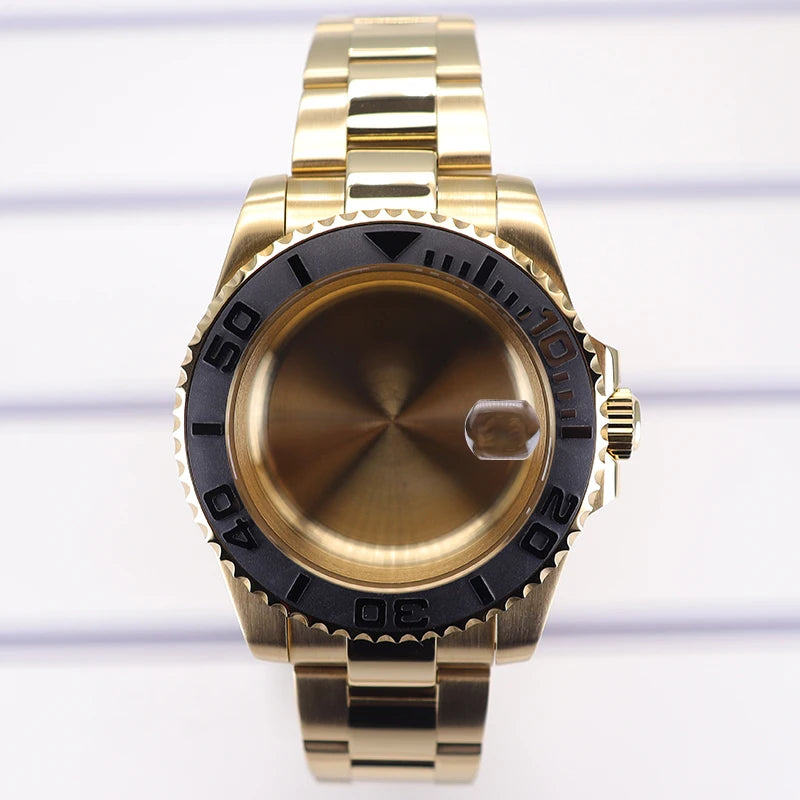 PVD 40mm Watch Case Sapphire For Nh35 Nh36 Nh34 Nh38 Eta 2824 Miyota 8215 YACHT
