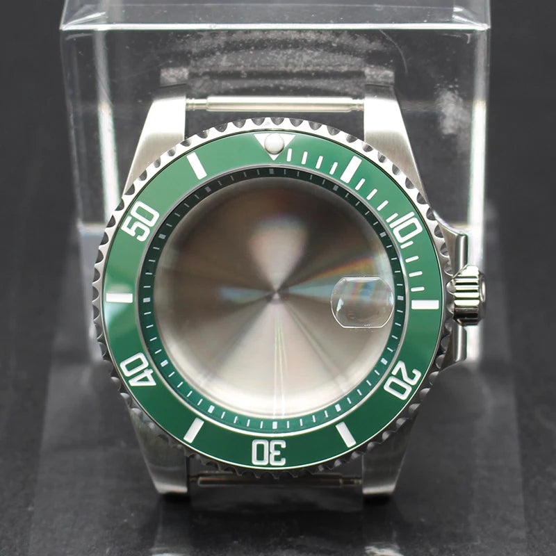 40mm Diver Watch Cases Ceramic Bezel Sapphire Glass For Sub NH35 NH36 NH34 NH38