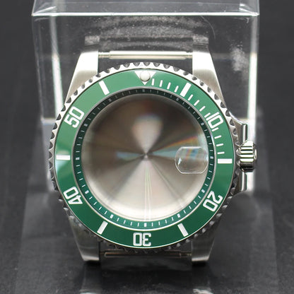 40mm Diver Watch Cases Ceramic Bezel Sapphire Glass For Sub NH35 NH36 NH34 NH38