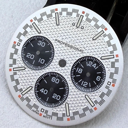 32.5mm VK63 S Logo Speed Dial Green Luminous Fit VK63 Movement Dial Watch