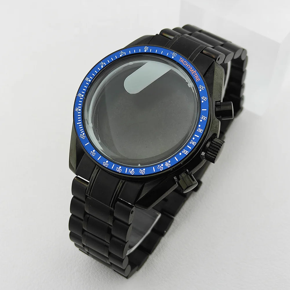39.7mm Stainless Steel Watch Case Sapphire Glass with Chapter Ring for VK63