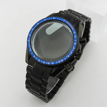 39.7mm Case 20mm Strap for VK63 Watch Head Silver Black Assembled Case Moon Case