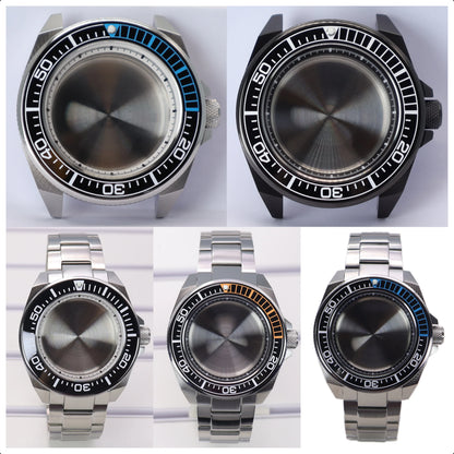43.8mm Modified Samurai Diving Watch Case Sapphire Glass For NH35 NH36 NH38 4R36