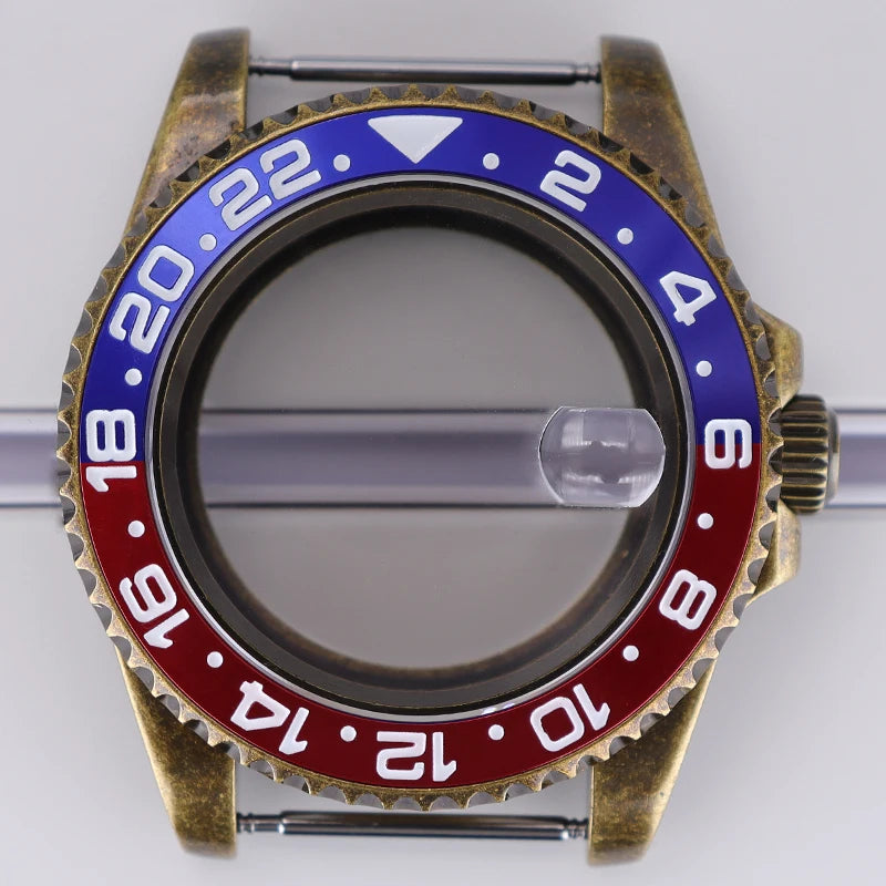 40mm Bronze SUB Watch Case Bezel For NH35/36 GMT NH34/38 4R36 Sapphire Crystal