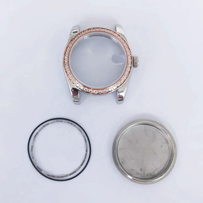 Oyster Diamond tainless Steel Watch Case with Sapphire Crystal Sfor NH35/NH36/4R