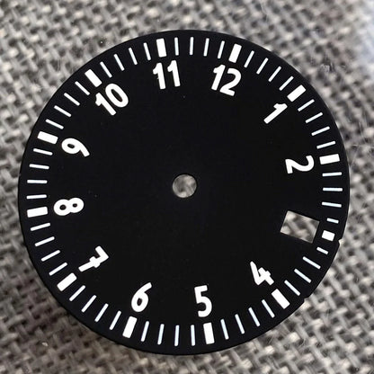 29mm sterile watch dial face with 12-hour numbers for NH35, NH36, ETA2824 movements, DG brand.