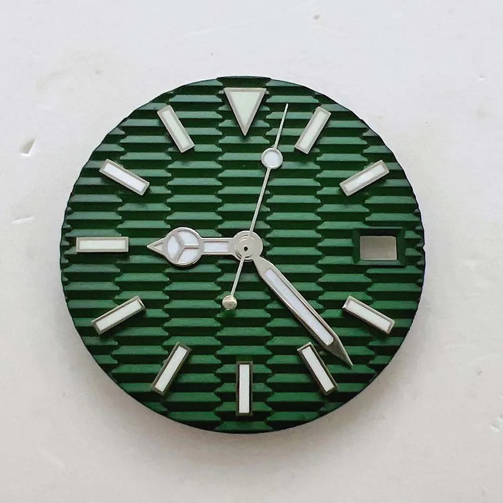 Modified 28.5mm Watch Dial + Hands Set for NH35 Movement Blue Green Luminous