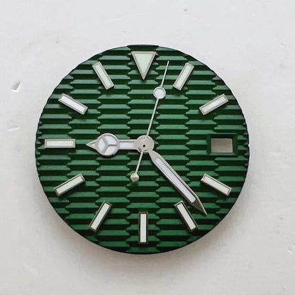 Modified 28.5mm Watch Dial + Hands Set for NH35 Movement Blue Green Luminous