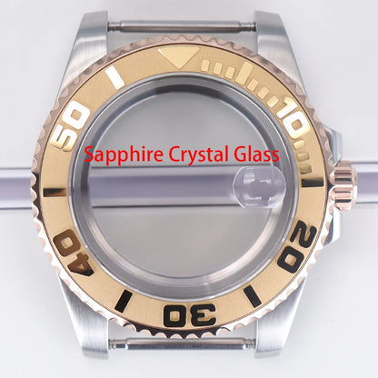 40mm Watch Case Sapphire For NH34/35/36 Eta2824 PT5000 Miyota8215 8205 YACHT