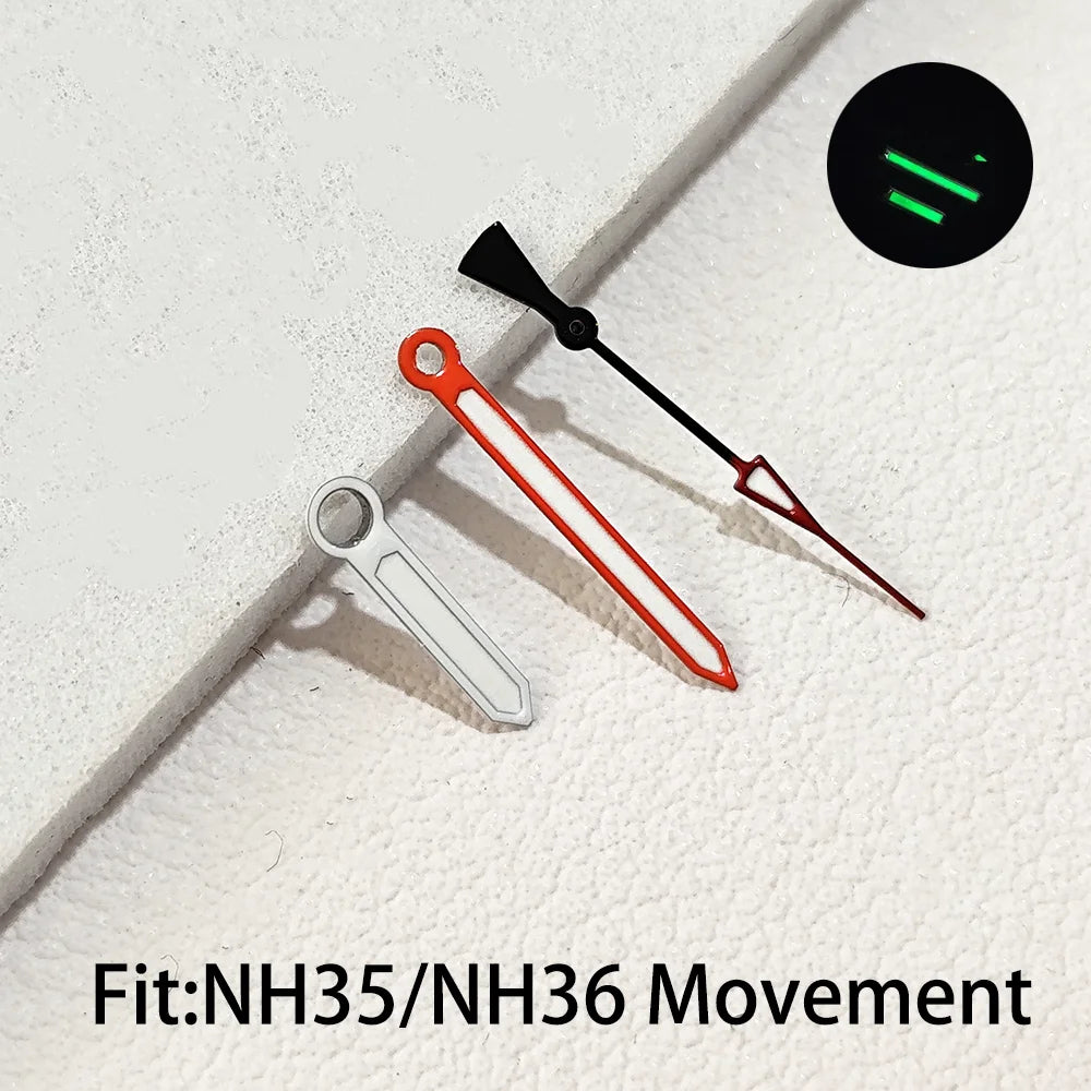 Watch Hands for NH35 NH36 Series Movement C3 Luminous Men's Watches Pointers