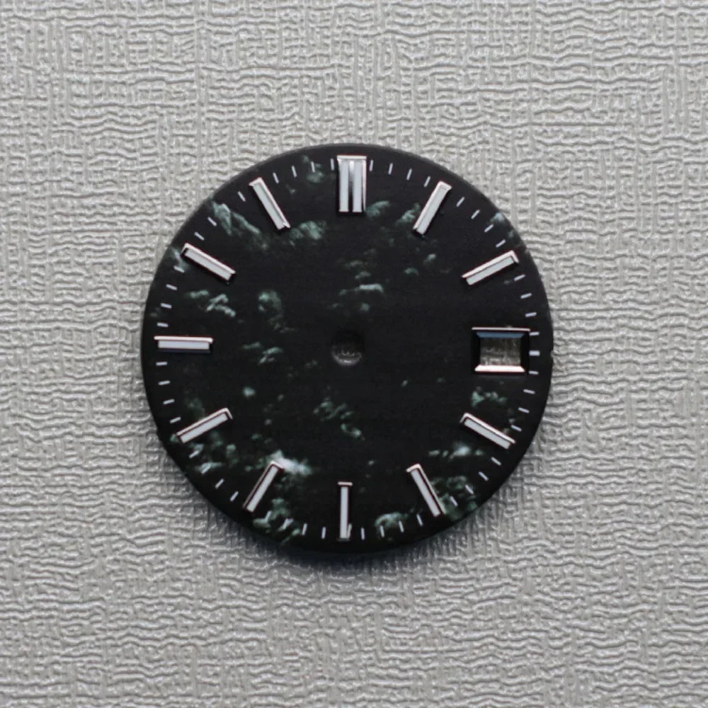 28.5mm Watch Dial Green Luminous Snowflake Dial for SKX007 NH35/NH36/4R/7S