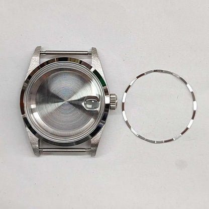 36MM Stainless Steel Watch Case Acrylic Glass for NH35/NH36/4R Oblique Bezel
