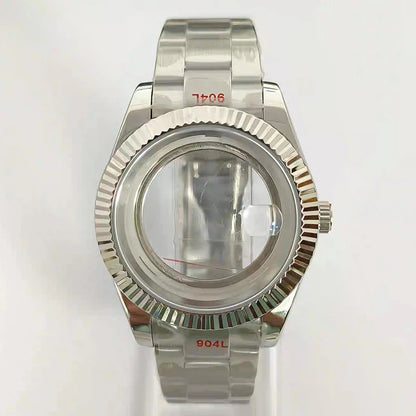 316L Steel 41mm Silver Classic Style Watch Case+Strap 28.5mm Dial Fit 8285