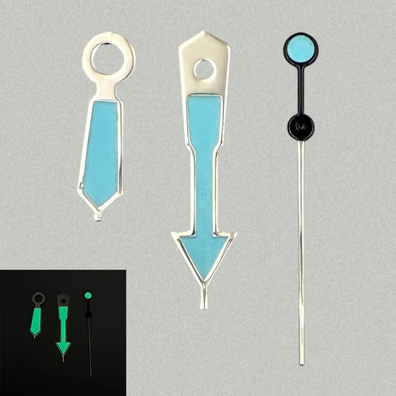 Modified Arrow Green Luminous Watch Hands Pointers for NH35/NH36/4R/7S Movement
